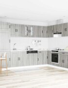 vidaXL Кухненски шкаф Kalmar Сив Сонома 80 x 46 x 815 см