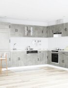vidaXL Кухненски шкаф Kalmar Циментено сиво 80 x 46 x 815 см