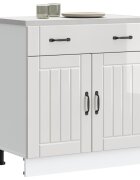 vidaXL Кухненски шкаф Lucca бял гланц инженерно дърв