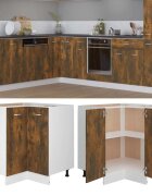 vidaXL Кухненски шкаф "Lyon" опушен дъб 755x755x815 см Инженерно дърво
