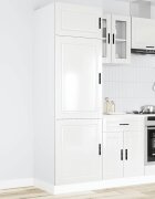 vidaXL Кухненски шкаф Porto бял гланц инженерно дърво