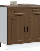 vidaXL Кухненски шкаф Porto кафяв дъб инженерно дърво
