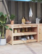 vidaXL Кухненски шкаф за открито MEPPEL 106x55x64 см бор масив