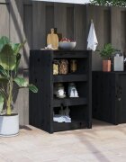 vidaXL Кухненски шкаф за открито MEPPEL черен 55x55x92 см бор масив