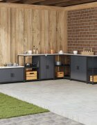 vidaXL Кухненски шкаф за съхранение HATTEM Антрацит 60 x 50 x 92 см