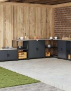 vidaXL Кухненски шкаф за съхранение HATTEM Антрацит 90 x 50 x 53 см