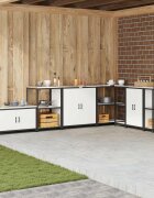 vidaXL Кухненски шкаф за съхранение HATTEM Бяло 90 x 50 x 92 см