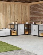vidaXL Кухненски шкаф за съхранение HATTEM Сребристо 60 x 50 x 92 см