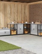 vidaXL Кухненски шкаф за съхранение HATTEM Сребристо 60 x 50 x 92 см