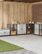 vidaXL Кухненски шкаф за съхранение HATTEM Сребристо 90 x 50 x 53 см