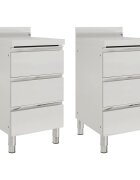 vidaXL Кухненски шкафове за търговци с 3 чекмеджета 2 бр. 50x60x96 см