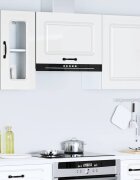 vidaXL Кухненски стенен шкаф Kalmar бял гланц инженерно дърво