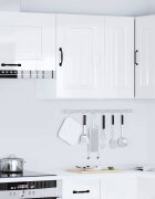 vidaXL Кухненски стенен шкаф Kalmar бял гланц инженерно дърво