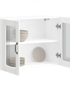 vidaXL Кухненски стенен шкаф със стъклена врата Lucca бял