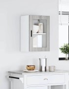 vidaXL Кухненски стенен шкаф със стъклена врата "Porto" сив сонома