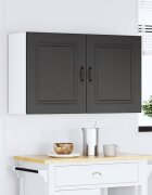 vidaXL Кухненски стенни шкафове 2 бр. Kalmar Черни инженерно дърво