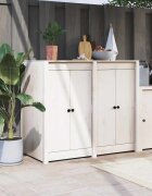 vidaXL Кухненски вратички за открито MEPPEL 2 бр бели 50x9x82 см бор масив