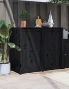 vidaXL Кухненски вратички за открито MEPPEL 2 бр черни 50x9x82 см бор масив