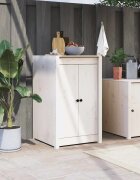 vidaXL Кухненски вратички за открито MEPPEL бели 50x9x82 см бор масив