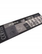 vidaXL Кухненско килимче миещо Coffee черно 45x150 см кадифе