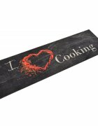 vidaXL Кухненско килимче миещо Cooking черно 45x150 см кадифе