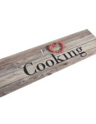 vidaXL Кухненско килимче миещо Cooking сиво 45x150 см кадифе