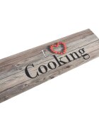 vidaXL Кухненско килимче миещо Cooking сиво 60x180 см кадифе