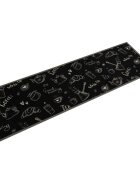 vidaXL Кухненско килимче миещо сутрешен мотив черно 45x150 см кадифе