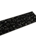 vidaXL Кухненско килимче миещо сутрешен мотив черно 60x180 см кадифе