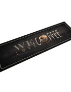 vidaXL Кухненско килимче миещо текст Coffee 45x150 см кадифе