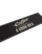 vidaXL Кухненско килимче миещо текст Coffee 45x150 см кадифе