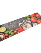 vidaXL Кухненско килимче миещо зеленчуци 45x150 см кадифе