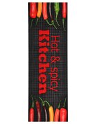 vidaXL Кухненско килимче перимо надпис Hot&Spicy 45x150 см