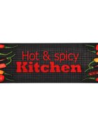 vidaXL Кухненско килимче перимо надпис "Hot & Spicy" 60x300 см