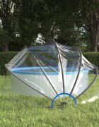 vidaXL Купол за басейн 376x188 см PVC