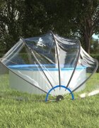 vidaXL Купол за басейн кръгъл 467x234 см PVC