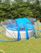 vidaXL Купол за басейн овален 620x410x210 см