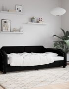 vidaXL Кушетка черна 80x200 см плат