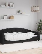 vidaXL Кушетка черна 90x200 см плат