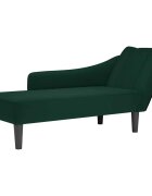 vidaXL Кушетка с десен подлакътник тъмнозелен кадифе