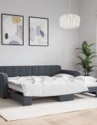 vidaXL Кушетка с издърпващ се лост без матрак тъмносива 90x190 см