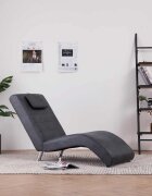 vidaXL Кушетка с възглавница сива изкуствен велур