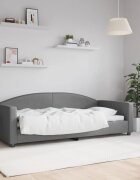 vidaXL Кушетка сива 90x200 см плат