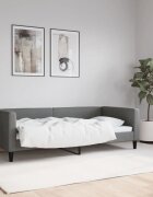 vidaXL Кушетка тъмносива 90x190 см плат