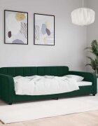 vidaXL Кушетка тъмнозелена 100x200 см кадифе