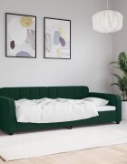 vidaXL Кушетка тъмнозелена 90x200 см кадифе