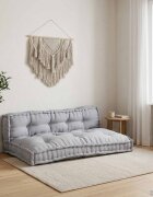 vidaXL Кушон за палетен диван 2 бр. Текстил Сиво 120 x 80 x 38 см