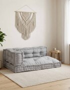 vidaXL Кушон за палетен диван 3 бр. Текстил Сиво 120 x 80 x 38 см