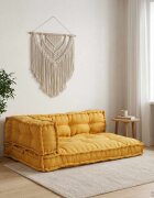 vidaXL Кушон за палетен диван 3 бр. Текстил Жълто 120 x 80 x 38 см