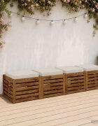 vidaXL Кушони за сядане 4 броя VUGHT 4 pcs 100% полиестер Бяло